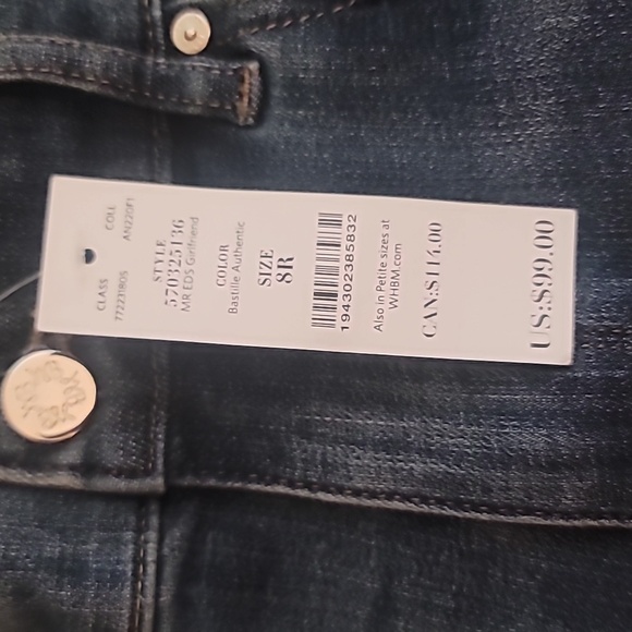 WHBM Dark Denim Girlfriend Jeans - Picture 9 of 9